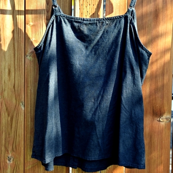 :M: Treasure & Bond Black Linen Blend Button Up Camisole. - Picture 2 of 8